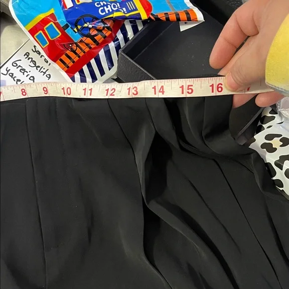 Women's Black Wide-Leg Pleated Trousers - Picture 15 of 16